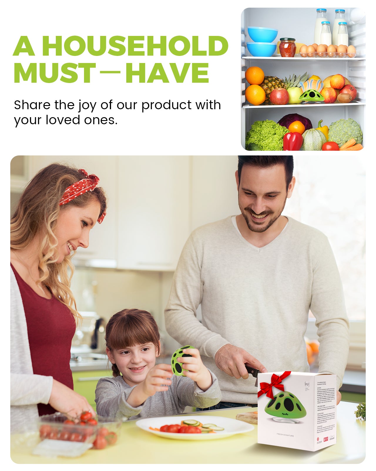 Fridge Deodorizer,Last for 10 Years,Refrigerator Odor Eliminator,Fridge Smell Eliminator,More Effective than Baking Soda and Bamboo Charcoal Air Purifying Bags,Green